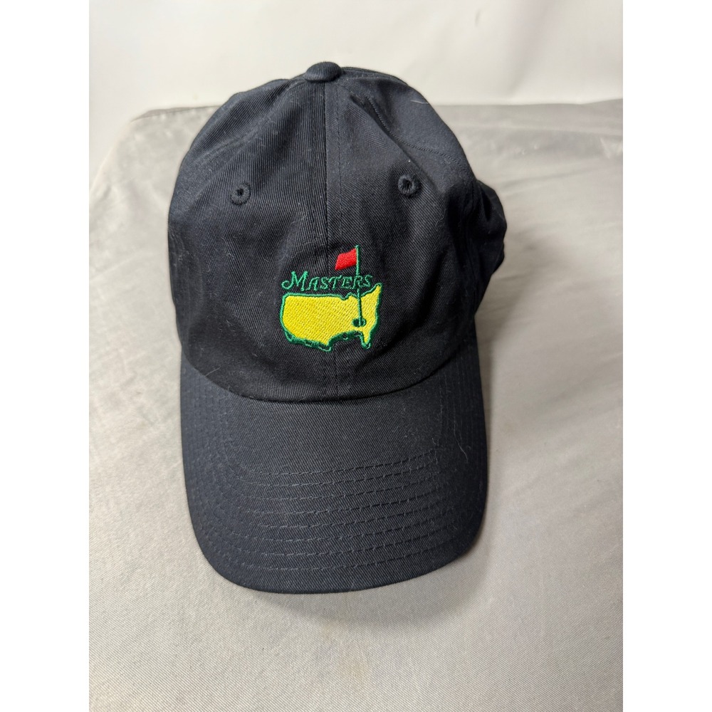 Masters American Needle Golf Hat Black Adjustable Strapback Cotton Cap Logo